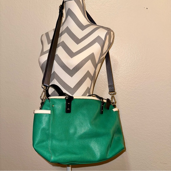 Orla Kiely Bags Orla Kiely Jade Green Leather Embossed Flower Zip